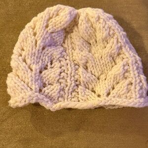 Handmade Cable Knit Baby Beanie in Cream